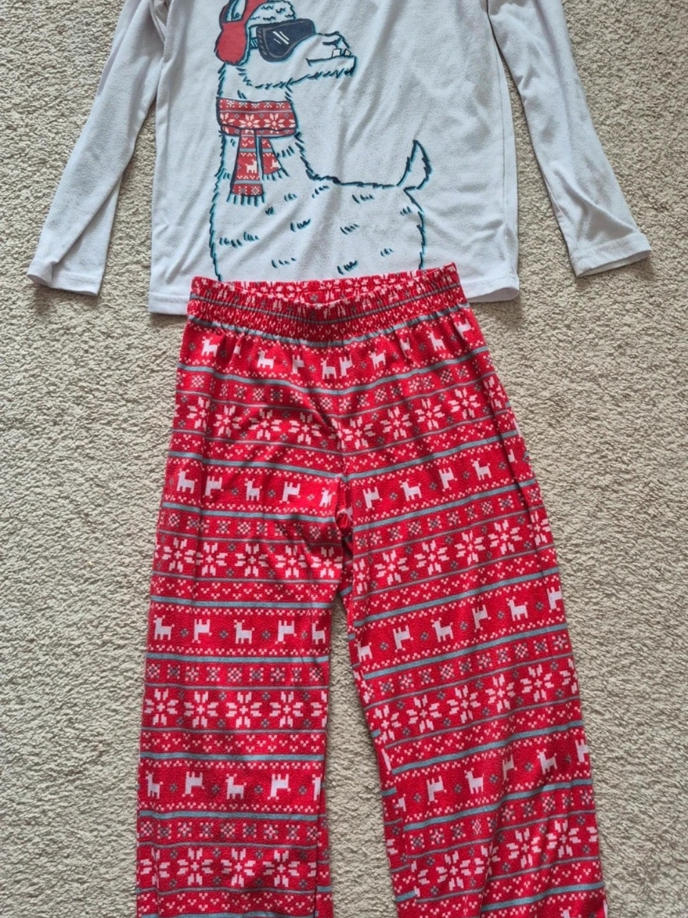 Cat & Jack Pink and Red Girls Sleep Set with Aqua Trim